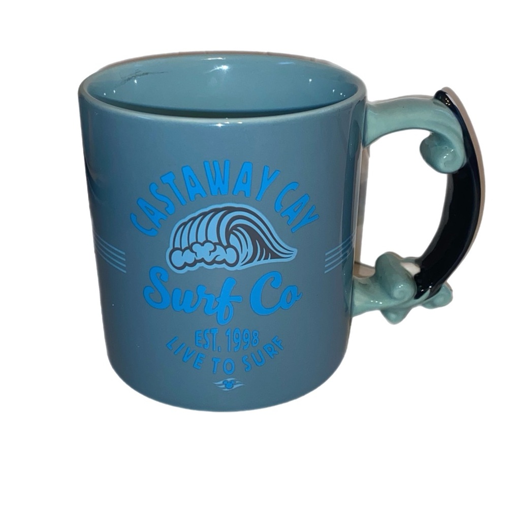 Disney Parks Mickey Summer Fun Surfboard 16 oz Ceramic Coffee Mug New